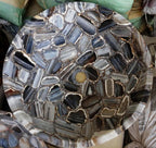 12 x 12 Inches Round Shape Marble Decorative Sink Dark Grey Agate Epoxy Art Counter Top Vessel from Indian Vintage Art and Crafts